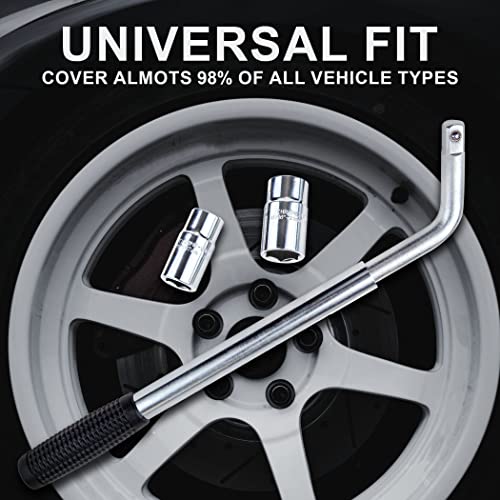Image of CARTMAN Telescoping Lug Wrench, Wheel Wrench with Standard CR-V Sockets 17 /19, 21 /22mm
