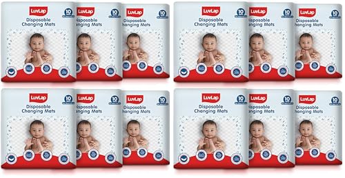 Image of LuvLap Disposable Baby Underpad cum Changing Mats, 60 Count 60x60 CM Waterproof Pads for baby, Breathable Underpads act as 100% Water Proof Bed Protector, Non Slip Backsheet, Hypoallergenic