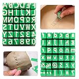 Alphabet Stamps Set for Clay, Letter Stamps for Clay - Uppercase, Lowercase, Numbers & Symbols, Custom Ceramic Pottery Stamps, DIY Handmade Mold Accessories for Ceramic Decorating