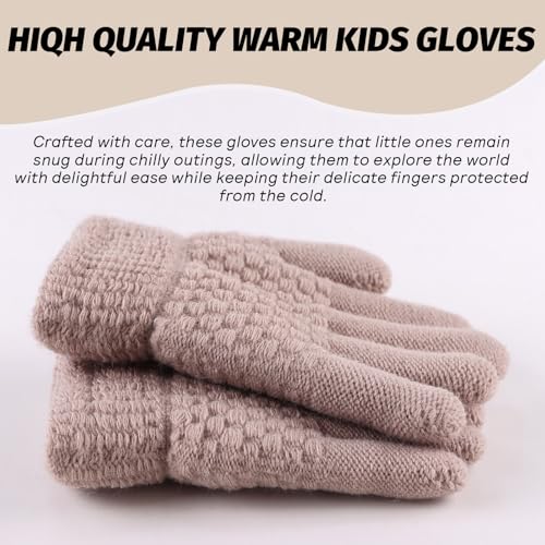 Image of JANGANNSA Cold Weather Kids Gloves Warm Knitted Children Magic Glove With Fleece Lining Winter Gloves For Boys Girls