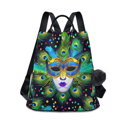 Mochila antirrobo mujer mochila de viaje con plumas y bolsillo trasero cremallera