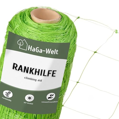 HaGa Ranknetz 1,7m x 20m für Kletterpflanzen – Robuste Rankhilfe für Garten und Gewächshaus – UV-beständig und wetterfest – Pflanzenstütze für Tomaten und Gurken