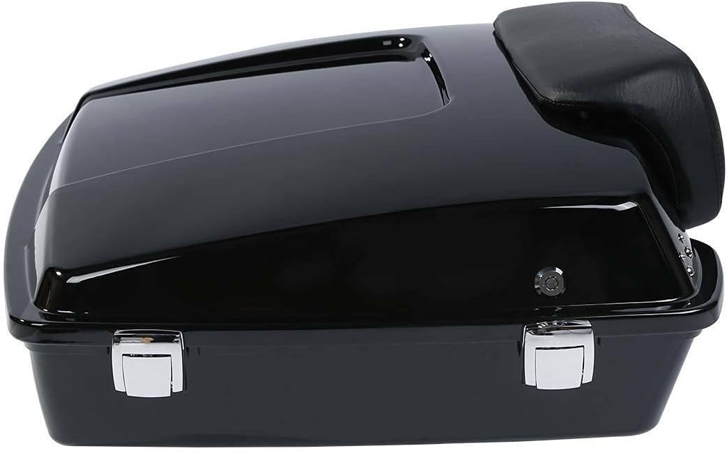 TCMT Vivid Black Razor Motorcycle Trunk Box Chopped Backrest Metal Base Plate Fits For Harley Touring 1997-2013 Road King Road Glide Street Glide Electra Glide Pack Trunk