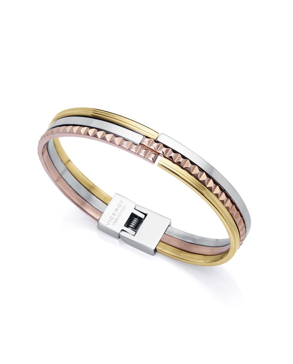 Pulsera para mujer rígida Chic de acero en Ip dorado y Ip rosa 14083P01019