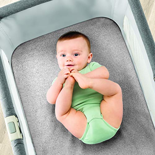 Drap de berceau Chicco LullaGo drap-housse gris à rayures douces bébé - 3