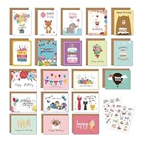 Carte D'anniversaire Happy Birthday En Papier Naturel Avec Enveloppe Motif Floral Eucalyptus Neutre Et Simple à Rabat