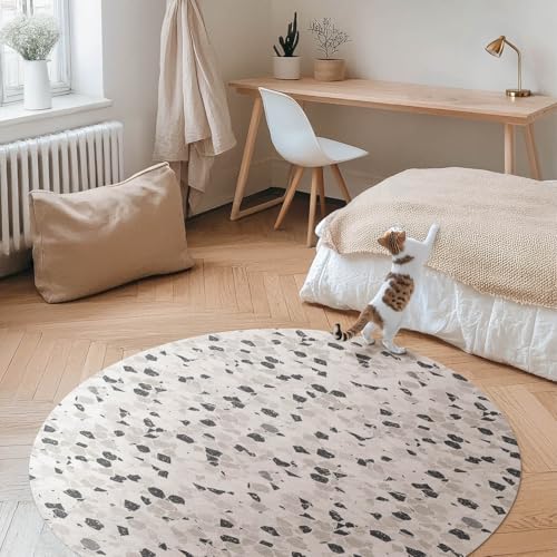 Tapis vinyle ø120 cm rond de sol cuisine résistant pour décoration salon maison