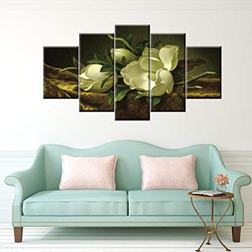 Peinture décorative magnolia grand format style artistique raffiné