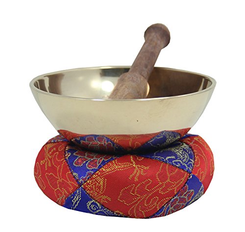 DharmaObjects Tibetan Buddhist Meditation Ring Gong Singing Bowl