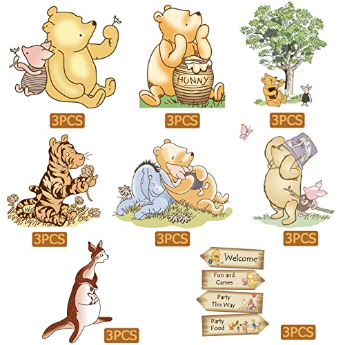 Winnie Table Centerpiece Sticks Decorations, Winnie Pooh Birthday Photo Props Kids Winnie Bear Table Sticks Decorations #TOP1