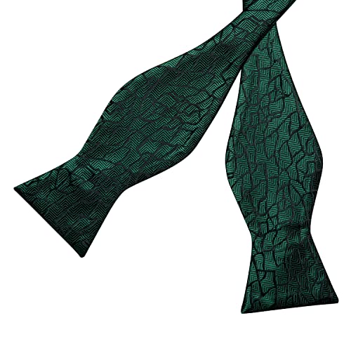 Image of DiBanGu Mens Silk Self Bow Tie Set 4PCS for Tuxedo Wedding