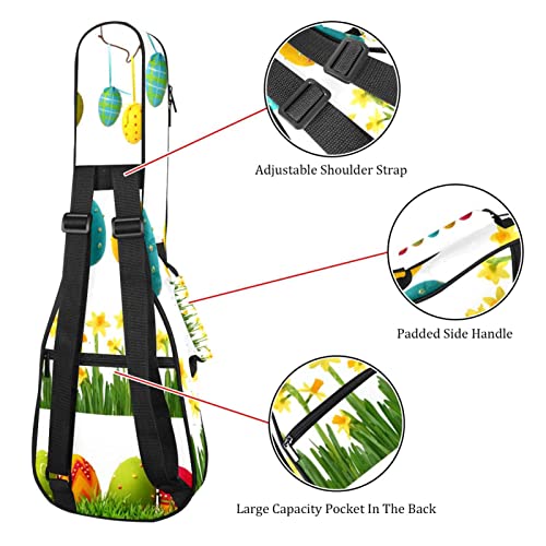 JRHEJTHH Durable Ukulele Bag Water Resistent Ukulele Case with Adjustable Shoulders for 21 23 24 inch Thick Padding Colorful Easter Eggs - Les Beatles, Paul McCartney, John Lennon, RIngo Starr, George Harrison JRHEJTHH Durable Ukulele Bag Water Resistent Ukulele Case with Adjustable Shoulders for 21 23 24 inch Thick Padding Colorful Easter Eggs – Image 4