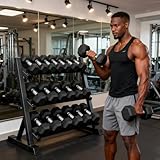 Ritafer Hex Weight Dumbbell Set with Rack Hand Weights for Strength Training Rubber Coated Dumbbells for Home Gyms Exercise & Fitness Training Muscle 5/10/15/20/25/30/35/40/45 lbs