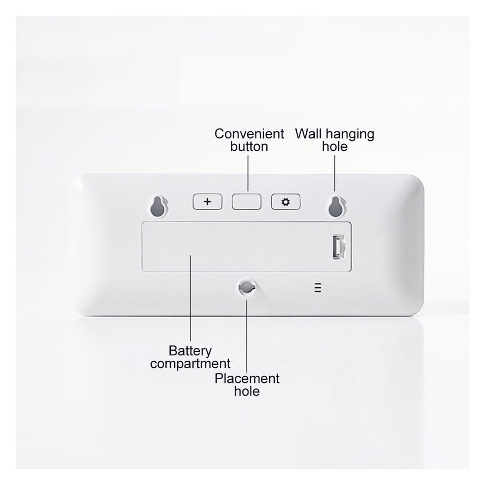 Wecker, digital, batteriebetrieben, rechteckig, elektronische Uhr für Zuhause, Wohnzimmer, Schlafzimmer, Büro (schwarz)