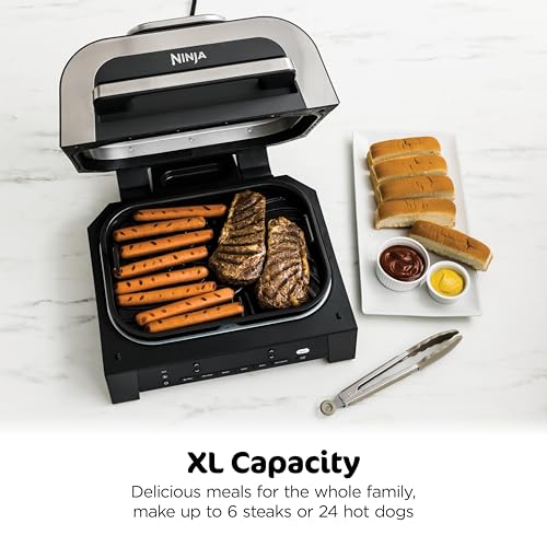 Ninja DG551 Foodi Smart XL 6-in-1 Indoor Grill with Air Fry, Roast, Bake, Broil, & Dehydrate, Foodi Smart Thermometer, 2nd Generation, Black/Silver by Ninja - Image 6