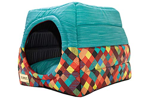 Toca e Cama Impermeável Luppet 2 em 1 com Almofada para Cachorro ou Gato de até 5Kg Verde M