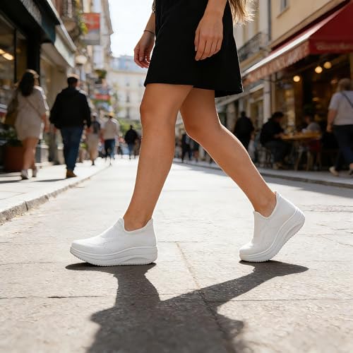 Image of RUIDENG Loafers for Women Comfortable | Women's Walking Shoes Everyday Working | 2 Inch Rocker Bottom
