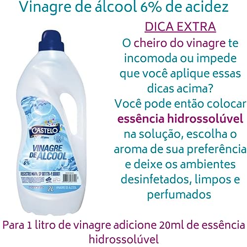 Kit c/2 Vinagre Castelo 2l Cada Escolha - Maça Verde ou Tradicional (Tradicional)