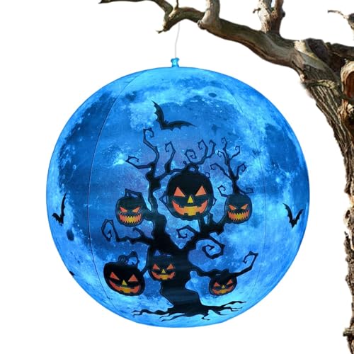 Fravsiu Halloween Inflatable Balls, Pumpkin Bat Beach Balls, 23,62 pulgadas Inflatable Ball, Impermeable Pumpkin Ball, Thick Outdoor Halloween Inflatable Balls for Classroom and Garden Decorations