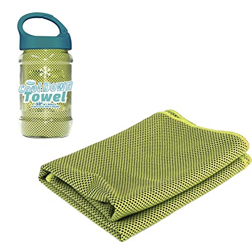 happy globe Kühlendes Sommer-Fitnesshandtuch | 10 °C kühler in 10 Sekunden | Sporthandtuch 90x30 cm | Kühltuch bei Verletzungen | Cool Down Handtuch (Grün)
