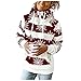 EMATOP Damen Hoodies Sport Kapuzenpullover Lässiges Rollkragen Sweatshirt mit Kapuze Pulli Pullover Streifen Stern Drucken Kapuzenpulli Top mit Tasche Langarmshirt Herbst Winter Sweatjacke