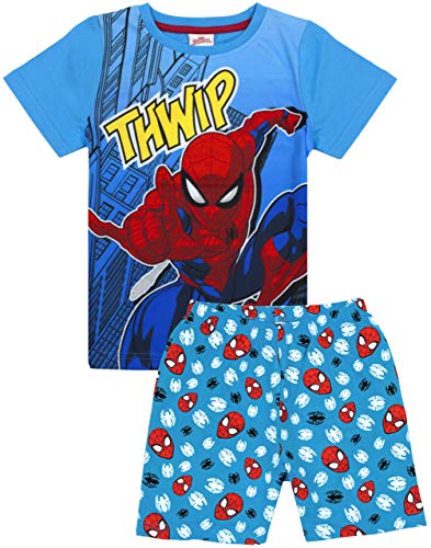 Marvel Spiderman Pyjamas Boys Kids Blue Short Cotton Pjs Nightwear 4-5 Years
