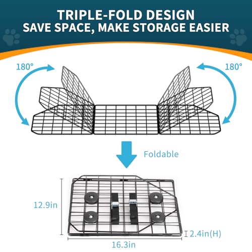 ERYTLLY Dog Car Barrier for SUVs, Vehicles, Dividers, Adjustable Heavy-Duty Wire Pet Gate, Foldable Car Pet Barrier with Mesh Bag, Car Accessories Safety Travel, for Cargo Area 36.6" to 64.5" Width by ERYTLLY - Image 6