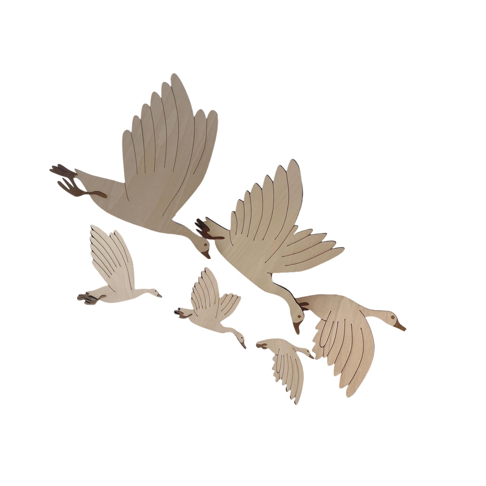 HDOYTXXM Artistic Wooden Cygnet Wall Decorations Set of 6 Enhancing the Aesthetic Appeal of Any Room Kids ' Room Wall Art