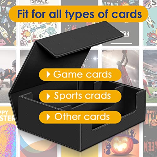 Kitoyz 1800+ Trading Card Storage Box, Magnetic Closure Card Deck Boxes, PU Leather Card Box Card Storage Case for Magic Commander YugiOh TCG TGG Cards Sport Cards - Thumbnail 5