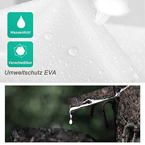 Tosean 2 Stück Regenponcho Regencape Wiederverwendbar Regenmantel mit Kaputze Wasserdicht Transparent Regen Poncho Atmungsaktiv Regencape tragbarer Regenbekleidung Regenjacke 160-190cm