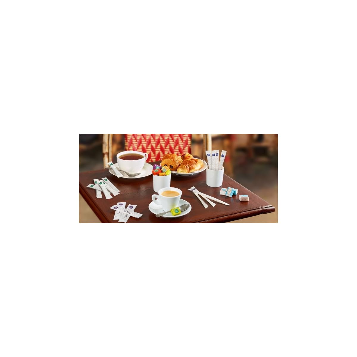 Lote de 1000 sobres de azúcar cristalizado SAINT LOUIS en palitos individuales de 4 g (2 kg x 2) con agitadores de madera – Ideal para bebidas calientes, cafés y tés – 2 cajas de 500 sobres