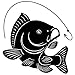 OLUYNG Autocollant de Voiture 14.1 cm * 14.7 cm Crochet de pêche à la Carpe Autocollant Autocollant Voiture décalcomanie Vinyle décoration Art Poisson pêcheurs Passe-Temps Noir/Argent C24-0452   Noir