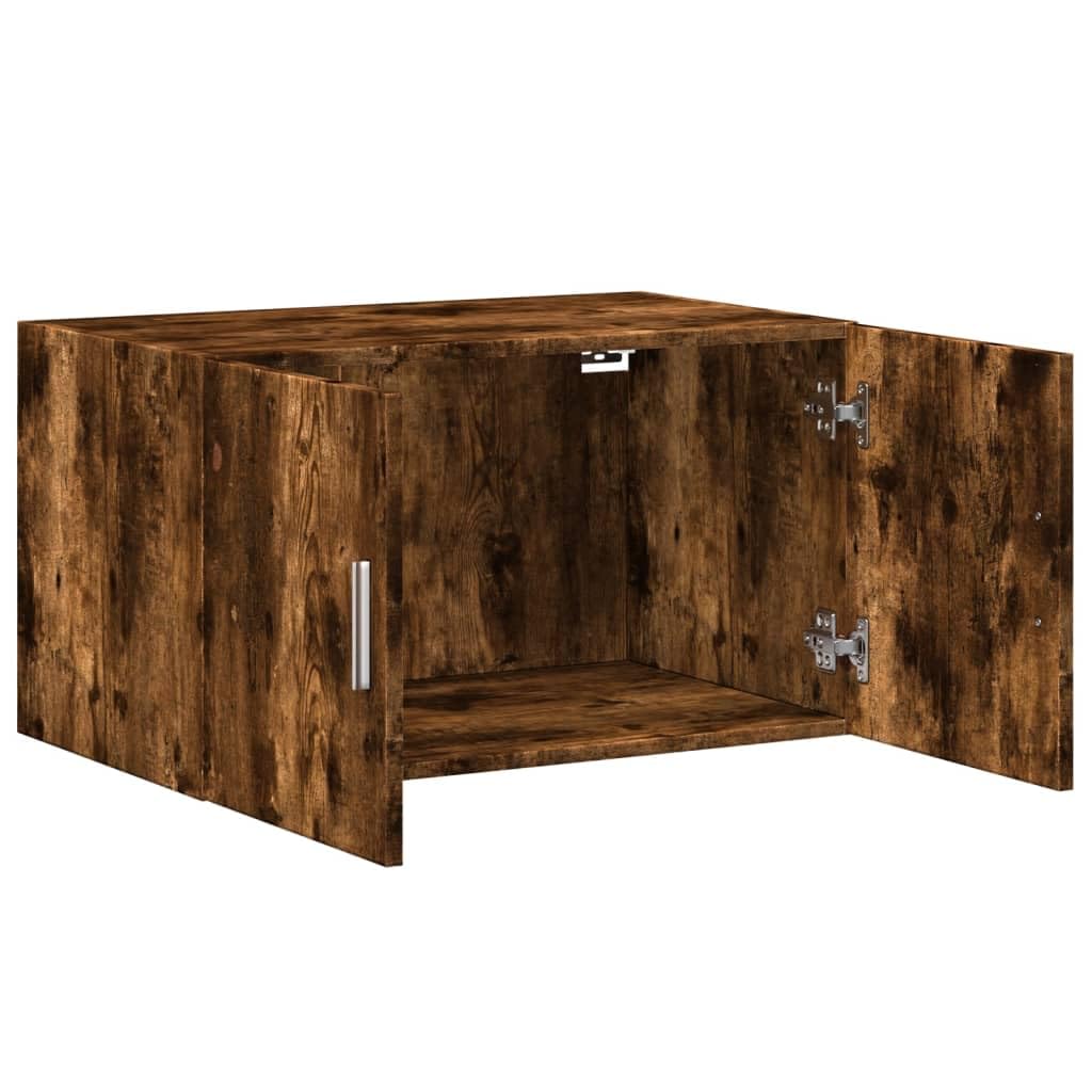 vidaXL Wandschrank, Hängeschrank mit Stauraum, Lagerschrank Wandmontage für Wohnzimmer Schlafzimmer Garage, Aufbewahrungsschrank Schrank, Räuchereiche Holzwerkstoff