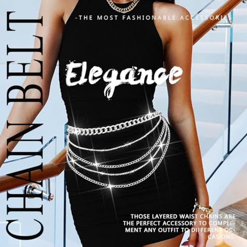 REETAN Waist Chain Belts Fashion Rhinestone Body Jewelry for Women2