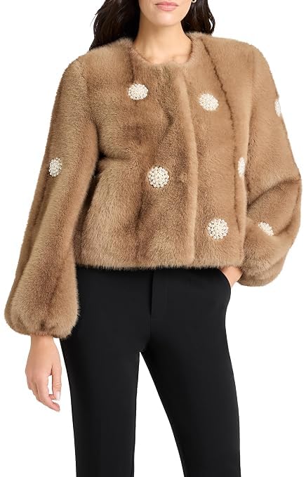 Women's Pearl Coral Bubbles Faux Mink Benson Coat-picture-31