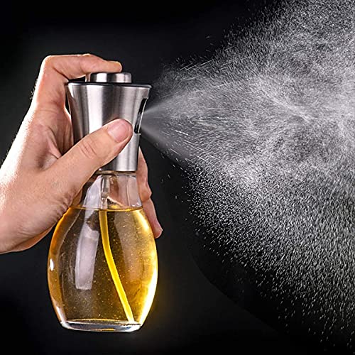 Image of ZURATO Oil Sprayer for Cooking, Oil Spray Bottle, Stainless SteelOil Dispenser Glass Bottle for Cooking, Baking, Roasting, Grilling, Salad, Frying (1)