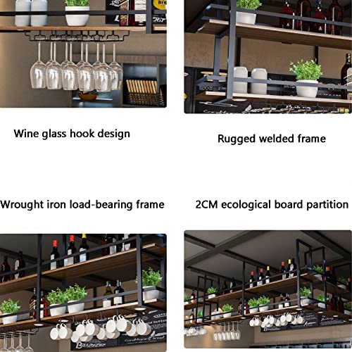 Étagère à vin murale suspendre bois bouteille verre support mural séjour