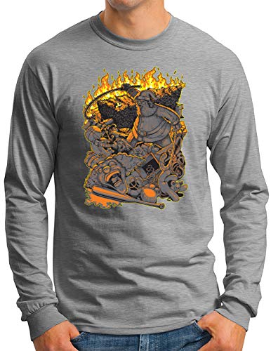 T-shirt manches longues homme horror Father Christmas Gris XL OM3