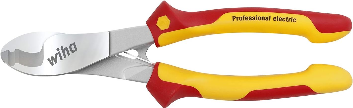 WIHA Professional Electric Cable Cutter with On/Off Opening Spring, 210 mm Length
