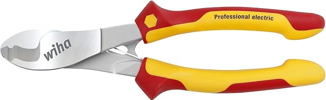 Wiha Przecinak do kabli Professional Electric z włączaną i wyłączaną sprężyną otwierającą I 210 mm, 7" I atest VDE i GS I szczypce dla elektryków (43662)