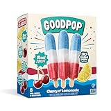 GoodPop - Organic Cherry N' Lemonade Assorted Freezer Pops - 100% Fruit Juice, No Artifical Dyes or Flavors, No Added Sugar, 8 Count