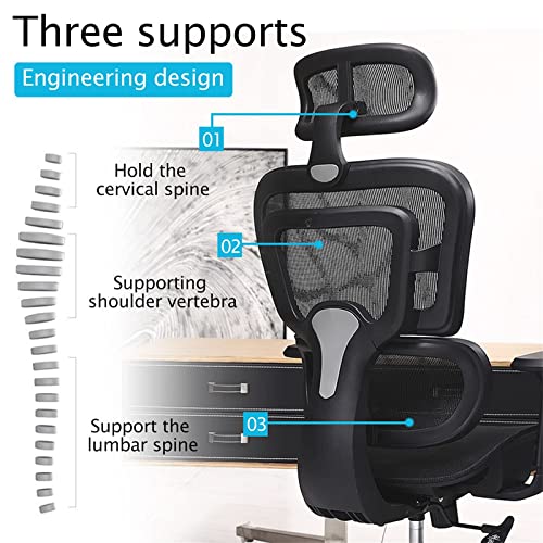 Kerdom Ergonomic Office Chair, Breathable Mesh Desk Chair, Lumbar Support Computer Chair With Flip-Up Arms, Adjustable Height Home Gaming Chair #TOP2