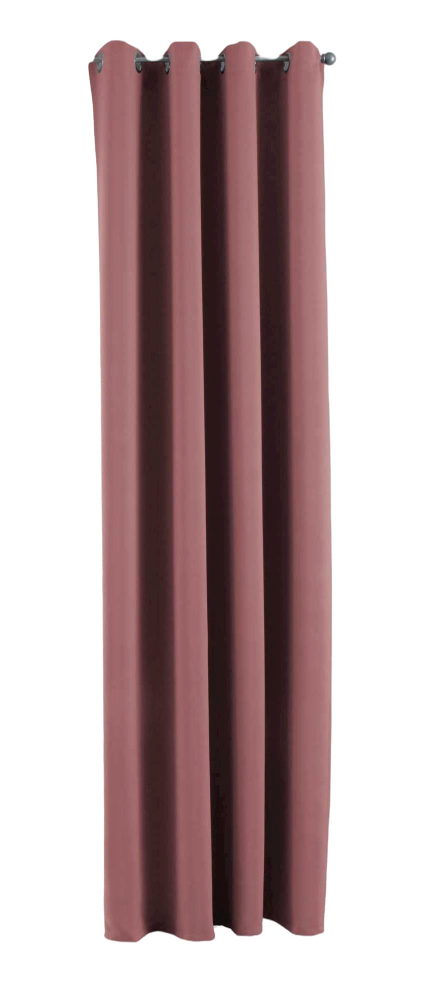 Gardinenbox NewYork Opaque Curtain Dusky Pink H x W 225 x 140 cm Pack of 1 Thermal Blackout Curtain Blackout Eyelet Sound-Absorbing Oeko-Tex UV Protection Tieback 201920600