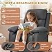 Korser Recliner Chair, Living Room Chairs for Adults, Padded Deep Seat Reading Chair with Side Pockets, Small Recliners for Small Spaces, Lounge Chair for Living Room, Bedroom, and RV (Linen)