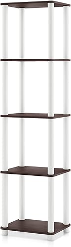 Miniatura 27 de Homes: Inside + Out Apexa Unidades de Estantería Estrecha Moderna de 4 Niveles, Estantes de Exhibición para Coleccionables, Estante de Pie de Fácil