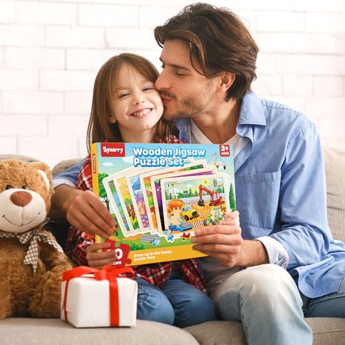 SYNARRY Wooden Puzzles for Kids Ages 4-6, 6 Packs 60 PCs Jigsaw Puzzles Preschool Educational Toys for Children Ages 4-8, Puzzles for Kids Ages 6-8 Boys Girls, Easter Basket Stuffers for Kids by SYNARRY - Image 7