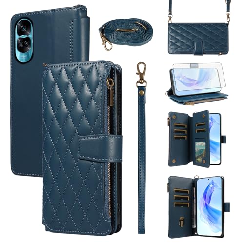 Étui Honor 90 Lite 5G Asuwish avec fermeture éclair et verre trempé