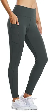 BALEAF Women's Fleece Lined Leggings Water Resistant Thermal Winter Hiking Pants Running Tights High Waisted Pockets