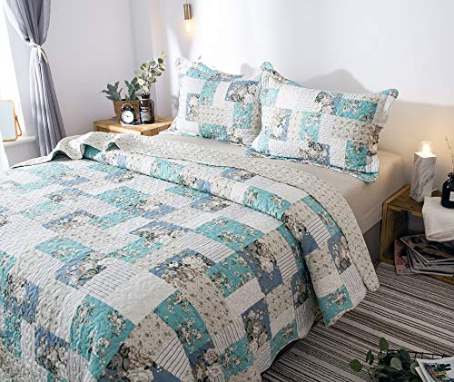 image for Kasentex Country-Chic Printed Pre-Washed Quilt Set - Microfiber Fabric
