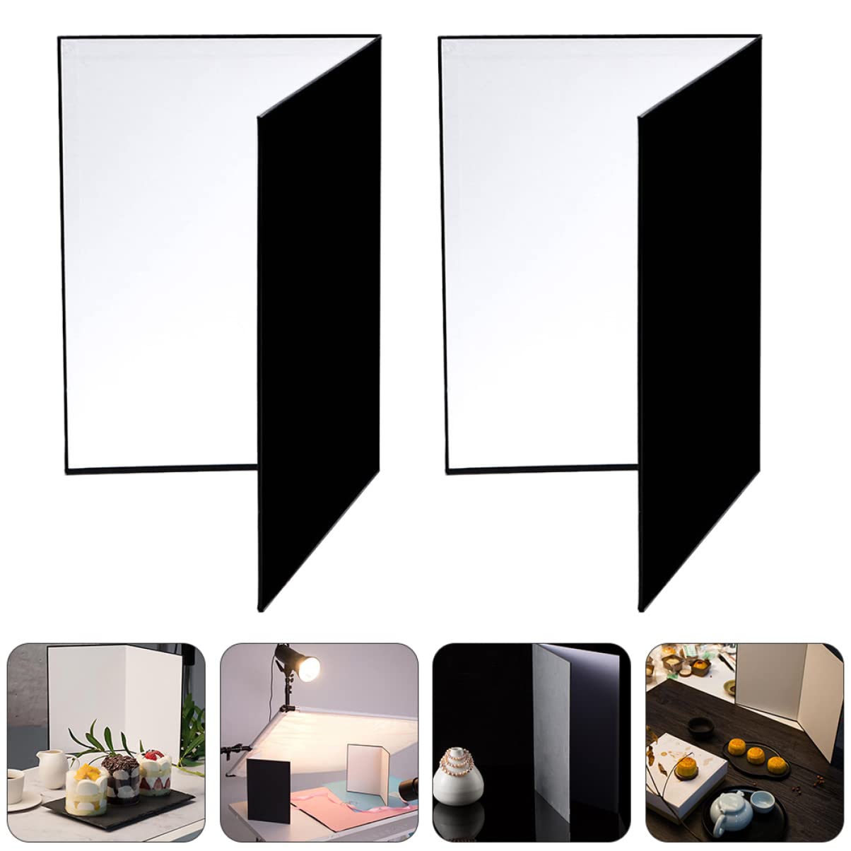BRIGHTFUFU Photography Kit 2pcs A4 Cardboard Reflectors 3 Colors Light Diffusing Board for Easy Travel Shooting